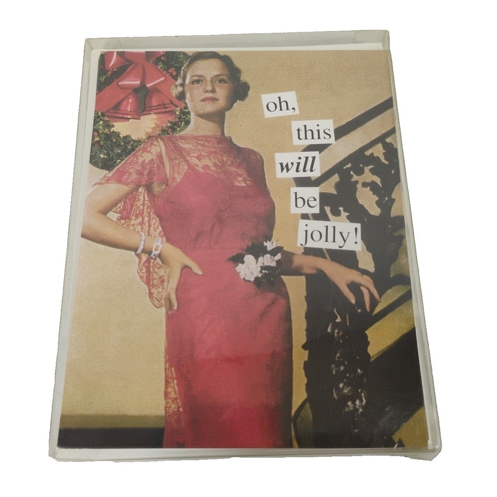Vintage Style Holiday Christmas Party Funny 10 Invitations 11 Envelopes Humor